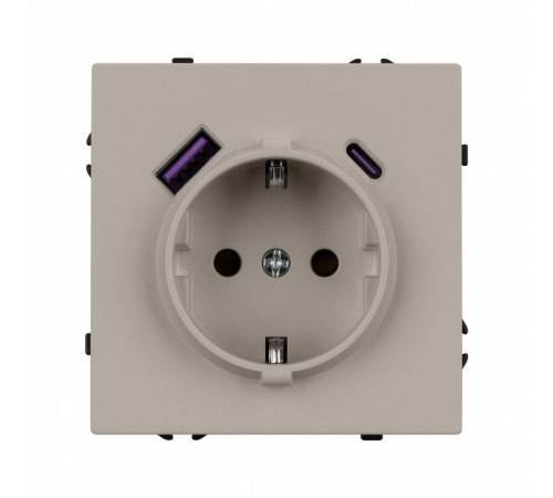 Розетка с заземлением и 2хUSB type A и C, без рамки Arlight SCT-NOBE 059444