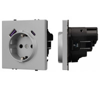Розетка с заземлением и 2хUSB type A и C, без рамки Arlight SCT-NOBE 059445