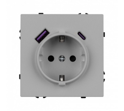 Розетка с заземлением и 2хUSB type A и C, без рамки Arlight SCT-NOBE 059445