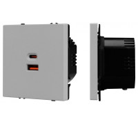 Розетка 2хUSB type A и C без рамки Arlight SCT-NOBE 059447