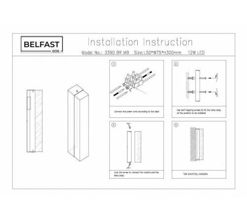 Накладной светильник Belfast Ravenhill 3390 BR MB