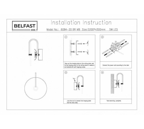 Бра Belfast Ravenhill 6084-20 BR MB
