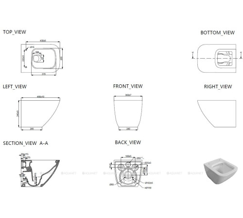 Унитаз подвесной Allen Brau Liberty 3 Tornado без сиденья 490х360 мм 4.33012.20