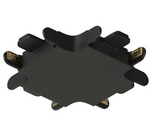 Соединитель X-образный для треков накладных Denkirs AIR BASE TR5234-BK