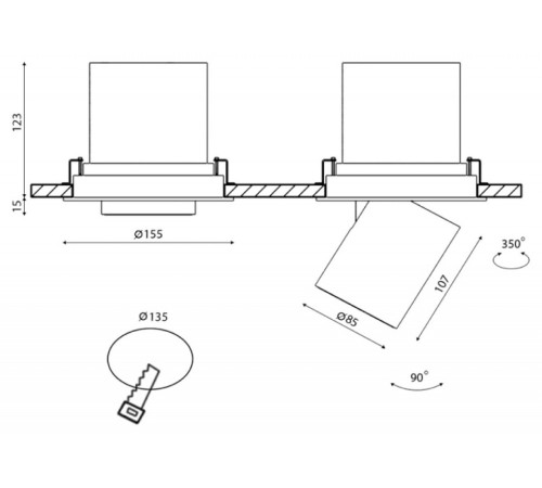 Встраиваемый светильник на штанге DesignLed SPL 00-00003436