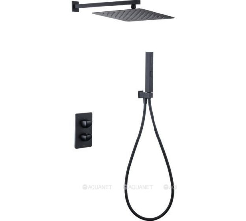 Душевая система Allen Brau INFINITY V.2 с термостатом и верхним душем 300 мм черный матовый 5.21016-31