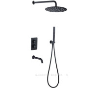 Душевая система Allen Brau Priority V.3 термостат Vernet душ Slim 300 мм излив черный матовый 5.31014-31