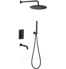 Душевая система Allen Brau Priority V.3 термостат Vernet душ Slim 300 мм излив черный матовый 5.31014-31