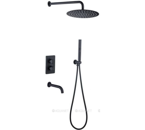 Душевая система Allen Brau Priority V.3 термостат Vernet душ Slim 300 мм излив черный матовый 5.31014-31