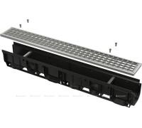 Дренажный канал AlcaPlast AVZ102-R103 100 мм с оцинкованной решеткой B125 AVZ102-R103
