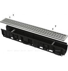 Дренажный канал AlcaPlast AVZ102-R103 100 мм с оцинкованной решеткой B125 AVZ102-R103
