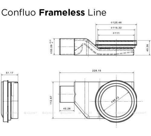Линейный трап Pestan Confluo Frameless Line 650 мм White Glass 13701213