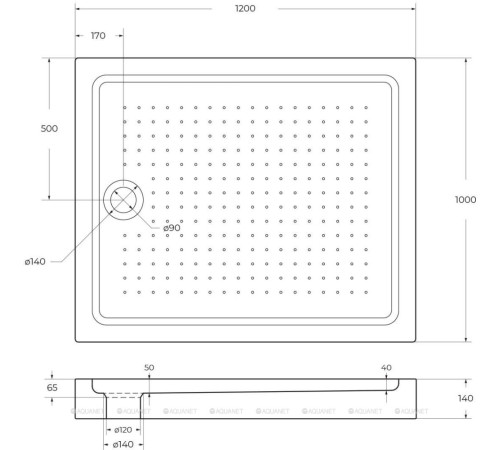 Душевой поддон BelBagno Tray AH 120x100x15 см акриловый прямоугольный TRAY-BB-AH-120/100-15-W