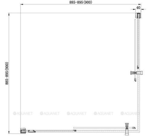 Душевая шторка Aquanet Delta Cube 900x900x2000 мм стекло прозрачное 8 мм 00183212