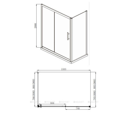 Душевое ограждение Aquanet Delta NPE1131 1600x800 мм NPE1131 1600800