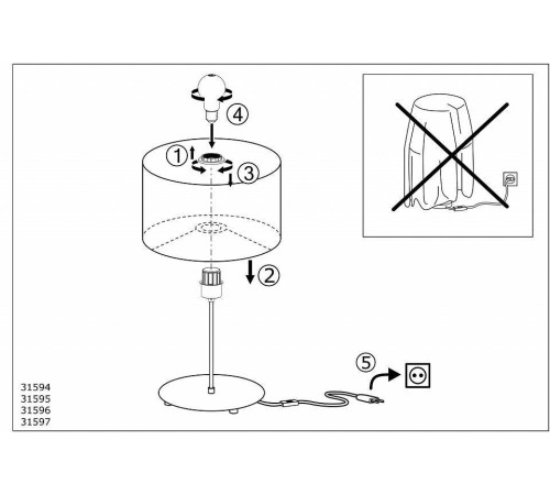 Настольная лампа декоративная Eglo ПРОМО Pasteri 31596