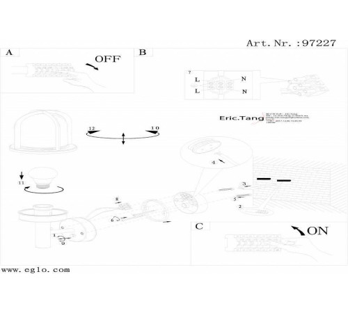 Светильник на штанге Eglo ПРОМО Paullo 97227