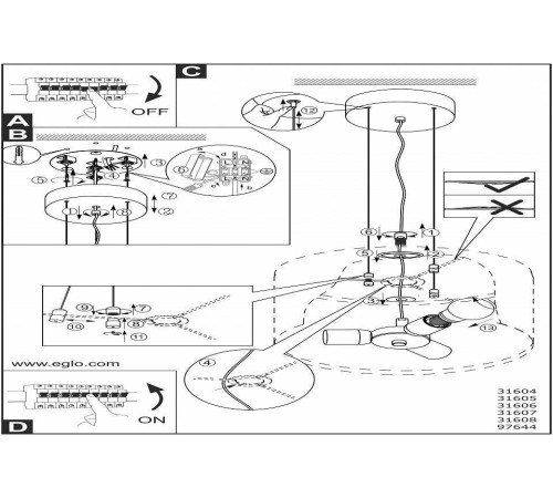 Подвесной светильник Eglo ПРОМО Viserbella 97644