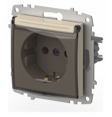 Розетка с заземлением с крышкой, без рамки Elbi Eleсtriс Zena Vega 609-010300-218