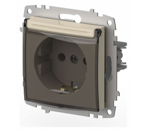 Розетка с заземлением с крышкой, без рамки Elbi Eleсtriс Zena Vega 609-010300-218