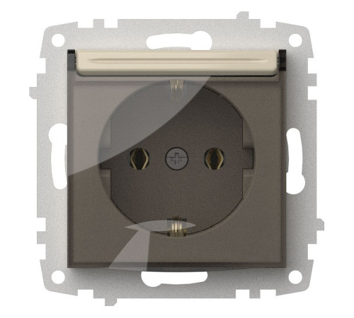 Розетка с заземлением с крышкой, без рамки Elbi Eleсtriс Zena Vega 609-010300-218