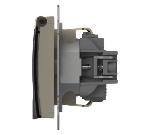 Розетка с заземлением с крышкой, без рамки Elbi Eleсtriс Zena Vega 609-010300-218