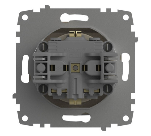 Розетка с заземлением и со шторкой, без рамки с крышкой Elbi Eleсtriс Zena Vega 609-010300-219