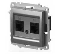 Розетка двойная Ethernet RJ-45 без рамки Elbi Eleсtriс Zena Vega 609-011000-248