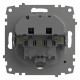 Розетка с заземлением и со шторкой и 2хUSB type A, без рамки Elbi Eleсtriс Zena Vega 609-011000-317