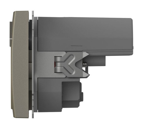 Розетка с заземлением и со шторкой и 2хUSB type A, без рамки Elbi Eleсtriс Zena Vega 609-011400-317