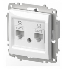 Розетка двойная Ethernet RJ-45 без рамки Elbi Eleсtriс Zena Vega 609-015600-248