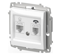 Розетка двойная RJ-12 и Ethernet RJ-45, без рамки Elbi Eleсtriс Zena Vega 609-015600-249