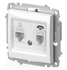 Розетка двойная RJ-12 и Ethernet RJ-45, без рамки Elbi Eleсtriс Zena Vega 609-015600-249