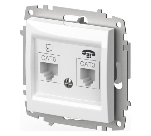 Розетка двойная RJ-12 и Ethernet RJ-45, без рамки Elbi Eleсtriс Zena Vega 609-015600-249