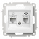 Розетка двойная RJ-12 и Ethernet RJ-45, без рамки Elbi Eleсtriс Zena Vega 609-015600-249