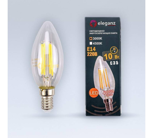Лампа светодиодная Eleganz E14 10Вт 3000K 13621