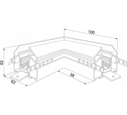 Соединитель угловой L-образный для накладных треков Elektrostandard Slim Magnetic a062151