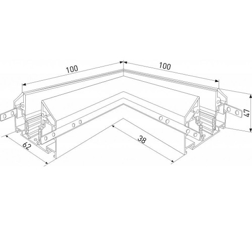 Соединитель угловой L-образный для треков встраиваемых Elektrostandard Slim Magnetic a067414