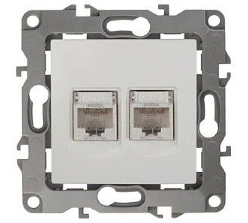 Розетка двойная Ethernet RJ-45 без рамки Эра Эра 12 12-3108-01
