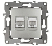 Розетка двойная Ethernet RJ-45 без рамки Эра Эра 12 12-3108-03