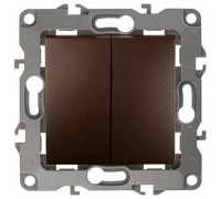 Выключатель двухклавишный без рамки Эра Эра 12 12-1004-13