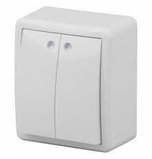 Выключатель двухклавишный с подсветкой Эра Эра Эксперт 11-1205-01