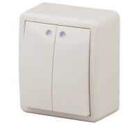 Выключатель двухклавишный с подсветкой Эра Эра Эксперт 11-1205-02