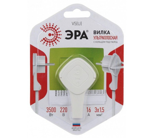 Вилка прямая ЭРА с заземлением V5(U)
