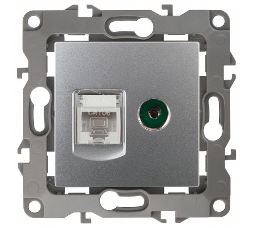 ТВ-розетка и розетка Ethernet RJ-45 без рамки Эра Эра 12 12-3110-03
