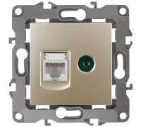ТВ-розетка и розетка Ethernet RJ-45 без рамки Эра Эра 12 12-3110-04