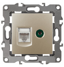 ТВ-розетка и розетка Ethernet RJ-45 без рамки Эра Эра 12 12-3110-04