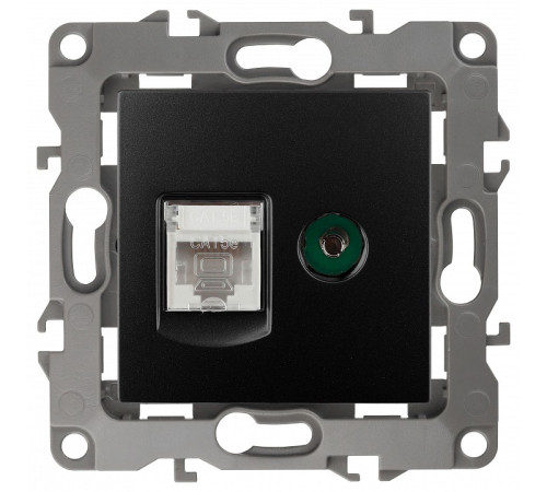 ТВ-розетка и розетка Ethernet RJ-45 без рамки Эра Эра 12 12-3110-05