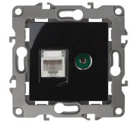 ТВ-розетка и розетка Ethernet RJ-45 без рамки Эра Эра 12 12-3110-06