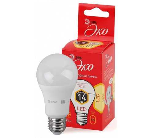 Лампа светодиодная Эра ECO LED A60-14W-827-E27 R